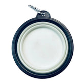 Collapsible Silicone Pet Bowl for Cat Dog Portable Food and Water Feeder - White