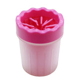 Dog Paw Cleaner Pet cat Foot Washer Cup Feet Clean Brush Cleaning Paws Wash Tool - Red