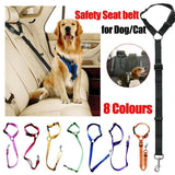 Dog Pet Safety Seat Belt Clip For Car Vehicle Seatbelt Adjustable Harness Lead - Red