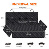 Dog Blanket Car Back Seat - Dog Car Seat Cover - Dog Back Seat Cover - Car Seat Protector - Waterproof Car Seat Cover - Non-Slip Back Seat Cover - Fits Most Cars, Trucks, and Center Armrests - Black