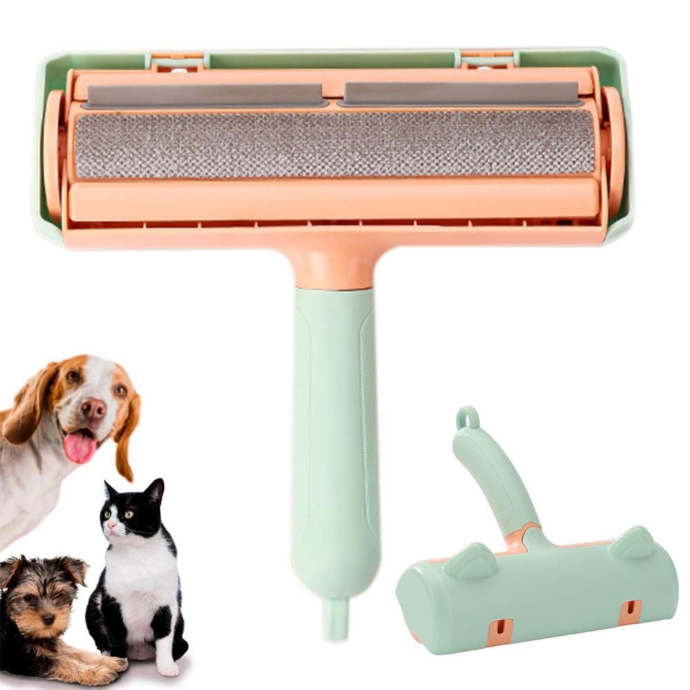 Reusable Pet Hair Remover Roller - For Dog & Cat Fur on Furniture & Clothes Green
