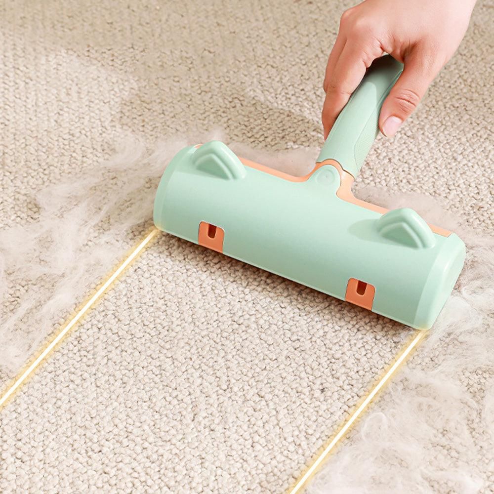 Reusable Pet Hair Remover Roller - For Dog & Cat Fur on Furniture & Clothes Green