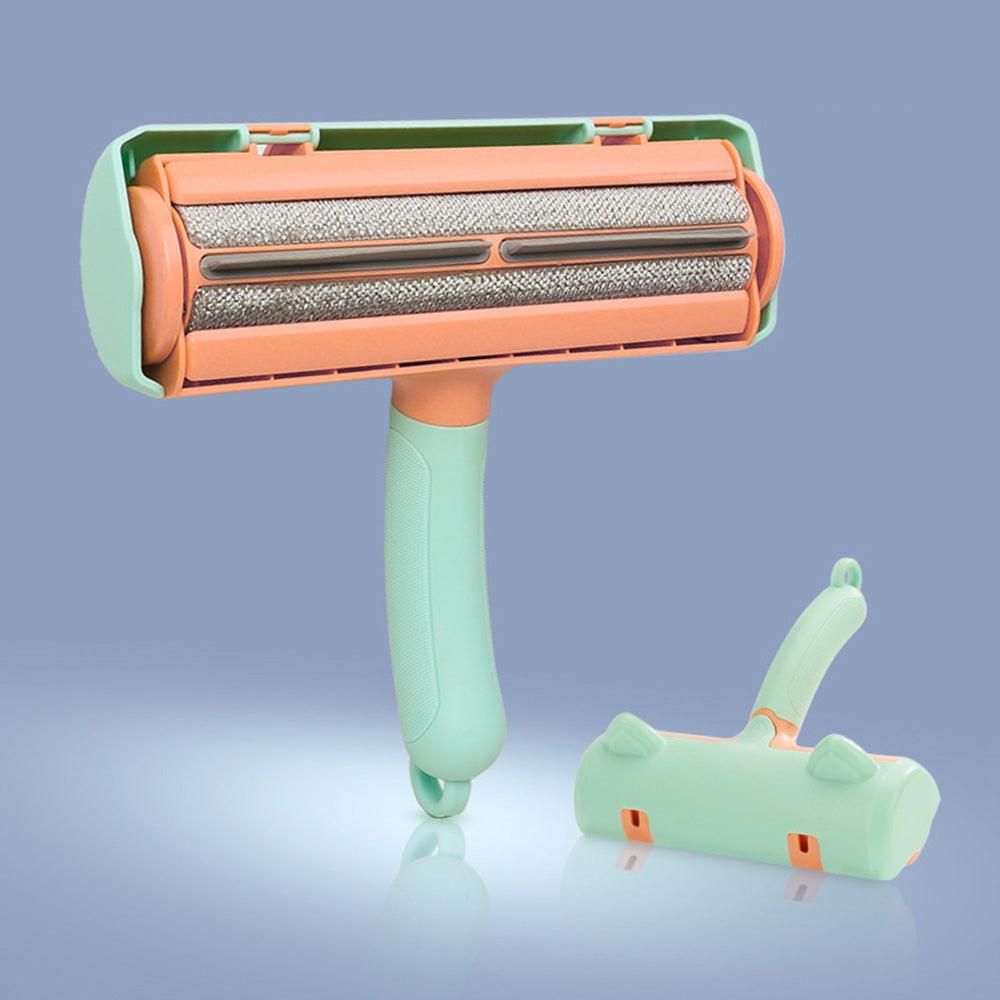 Reusable Pet Hair Remover Roller - For Dog & Cat Fur on Furniture & Clothes Green