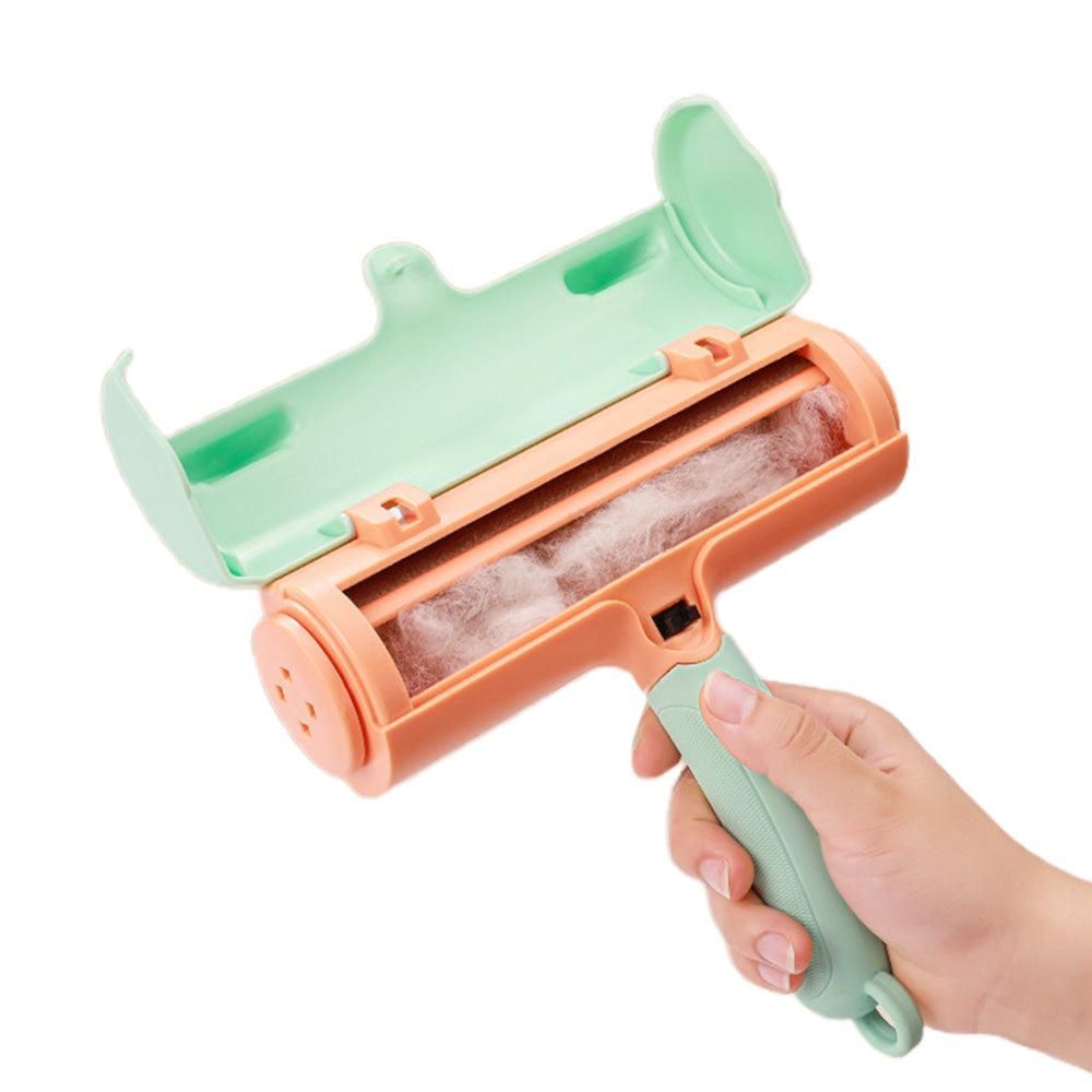 Reusable Pet Hair Remover Roller - For Dog & Cat Fur on Furniture & Clothes Green