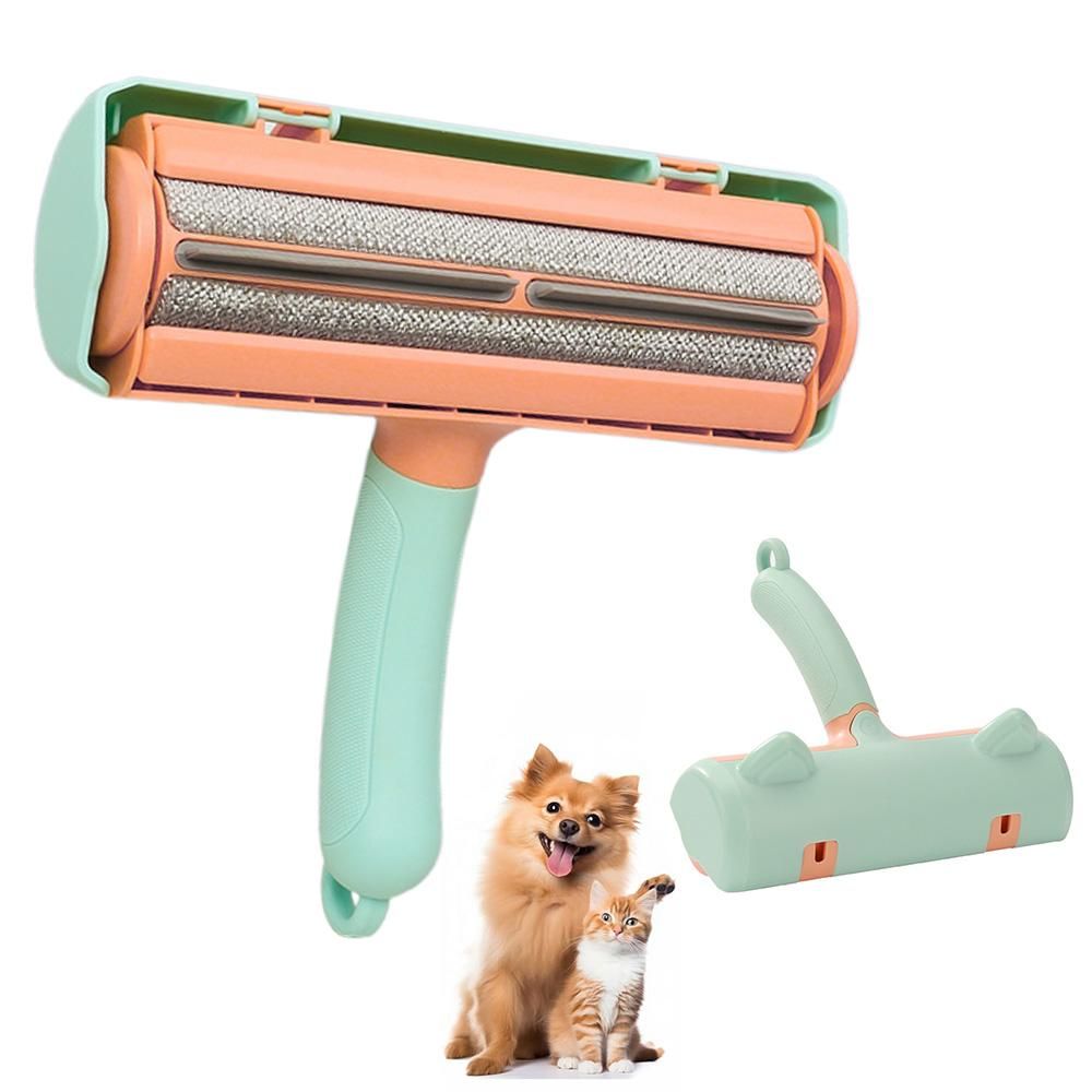 Reusable Pet Hair Remover Roller - For Dog & Cat Fur on Furniture & Clothes Green