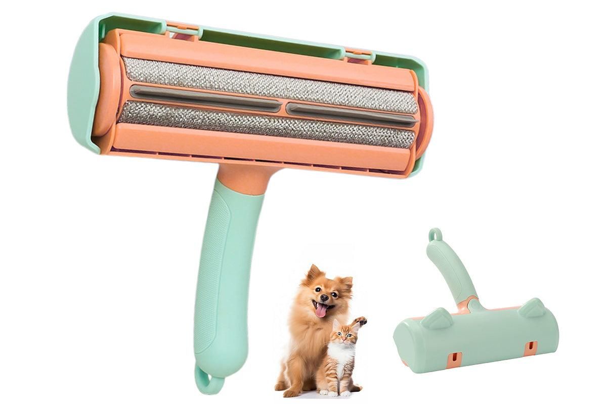 Reusable Pet Hair Remover Roller - For Dog & Cat Fur on Furniture & Clothes Green
