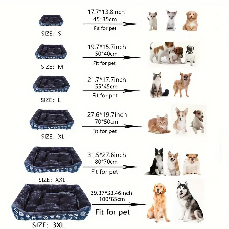 XXL Blue Pet Bed – Sofa Mat for Cats & Dogs