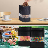 50-Pack Resealable Dog Treat Bags – Black Window Pouches
