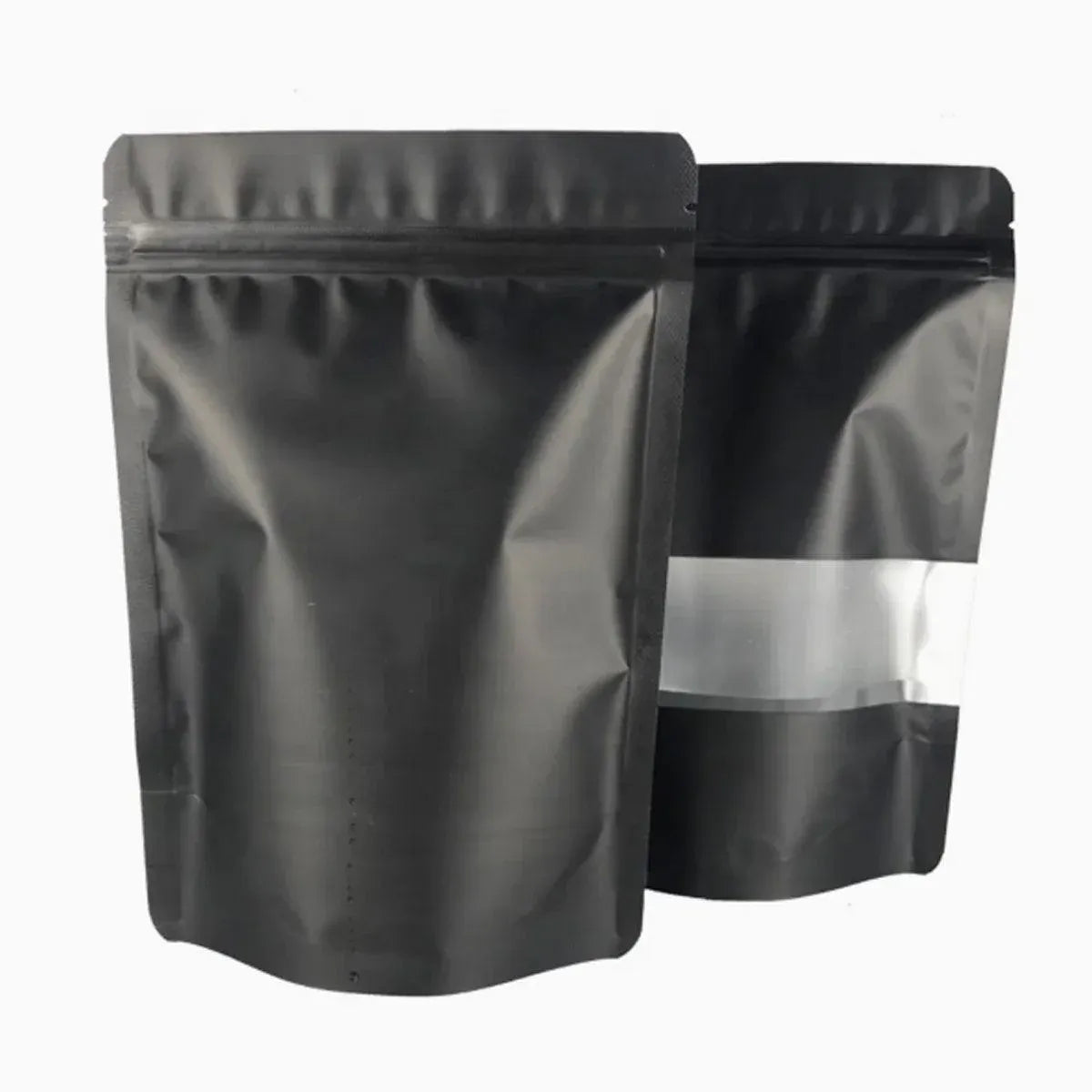 50-Pack Resealable Dog Treat Bags – Black Window Pouches