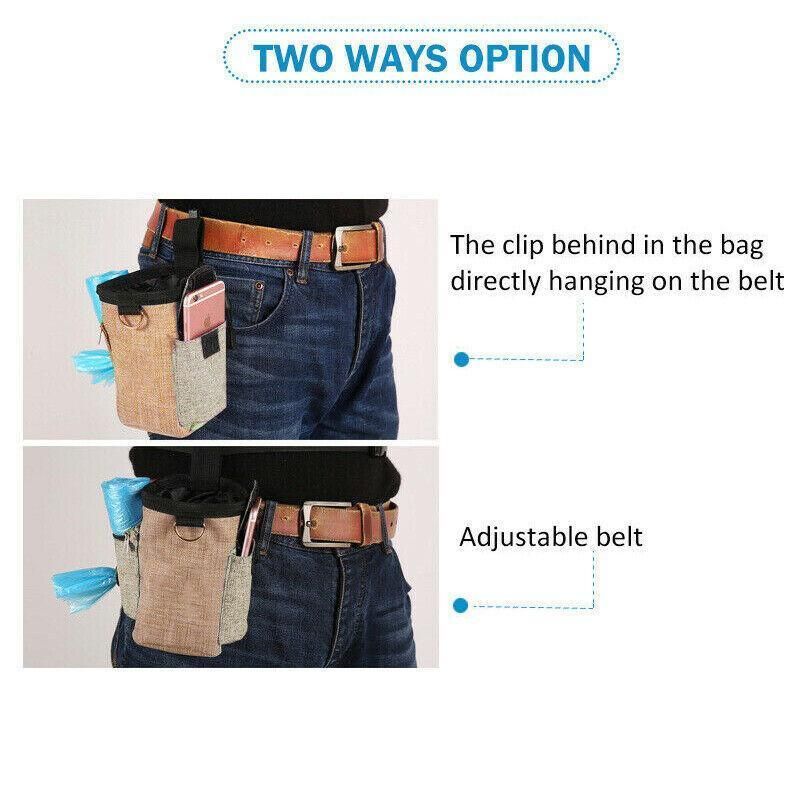 Puppy Pet Dog Obedience Training Treat Bag Feed Pouch Garbage Collection Bag Au