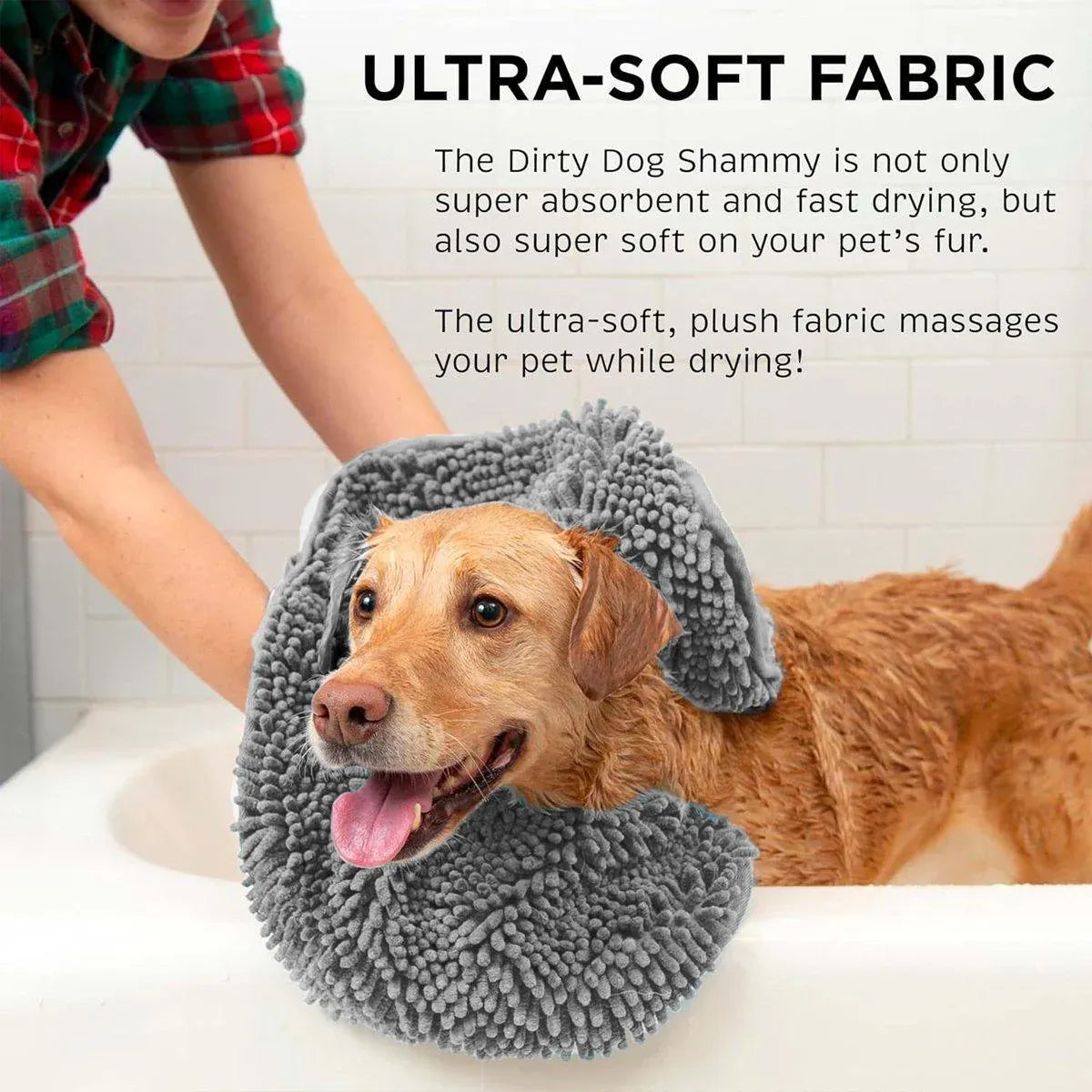 Quick Drying Dog Towel with Hand Pockets – Purple