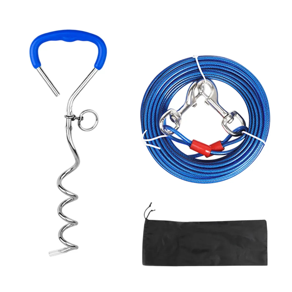 10m Dog Tie-Out Stake & Cable – Small to Medium Dogs