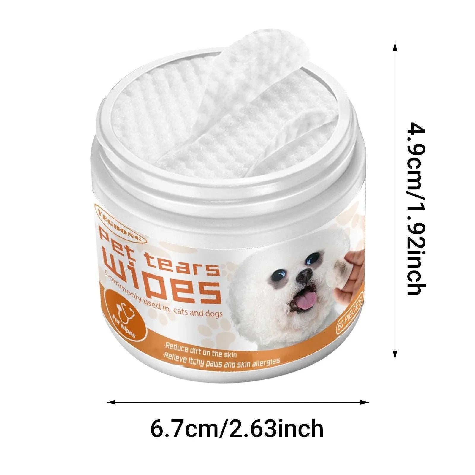Dog and Cat Eye Wipes – 60 Pre-Moistened Pads