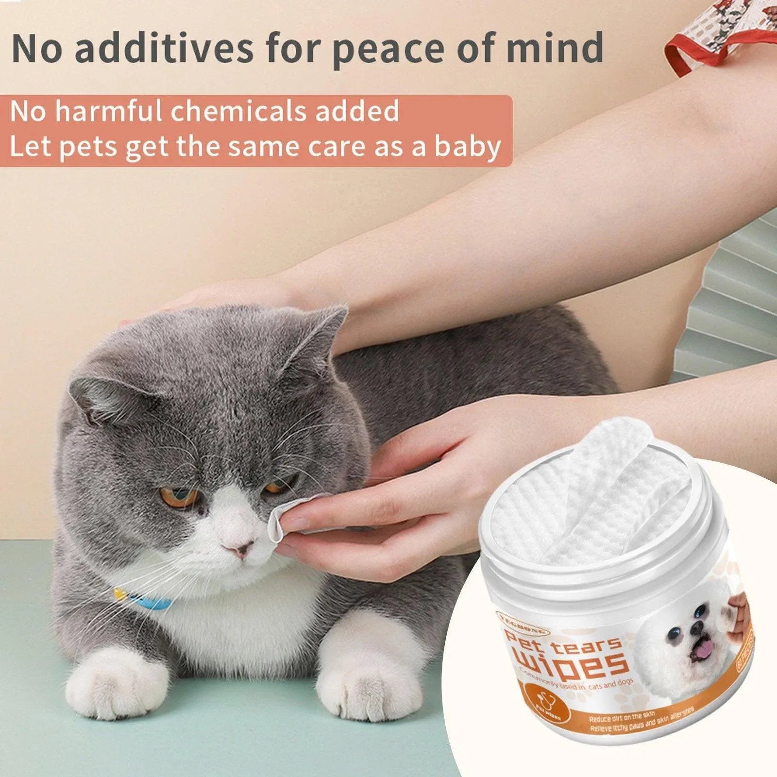 Dog and Cat Eye Wipes – 60 Pre-Moistened Pads