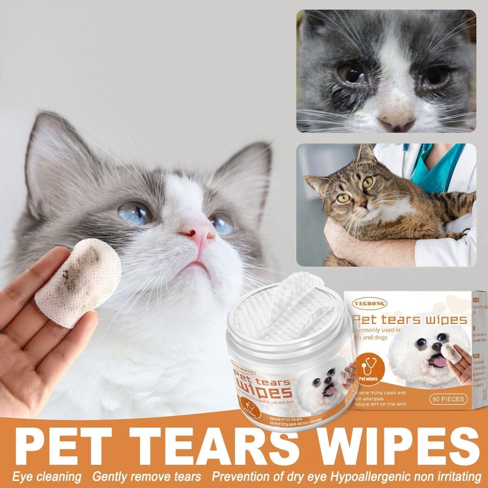 Dog and Cat Eye Wipes – 60 Pre-Moistened Pads