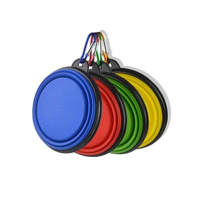 Collapsible Silicone Pet Bowl for Cat Dog Portable Food and Water Feeder - Orange