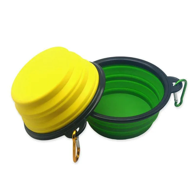 Collapsible Silicone Pet Bowl for Cat Dog Portable Food and Water Feeder - Orange