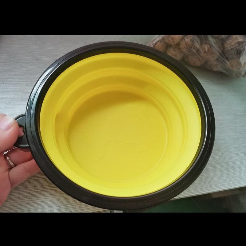 Collapsible Silicone Pet Bowl for Cat Dog Portable Food and Water Feeder - Orange
