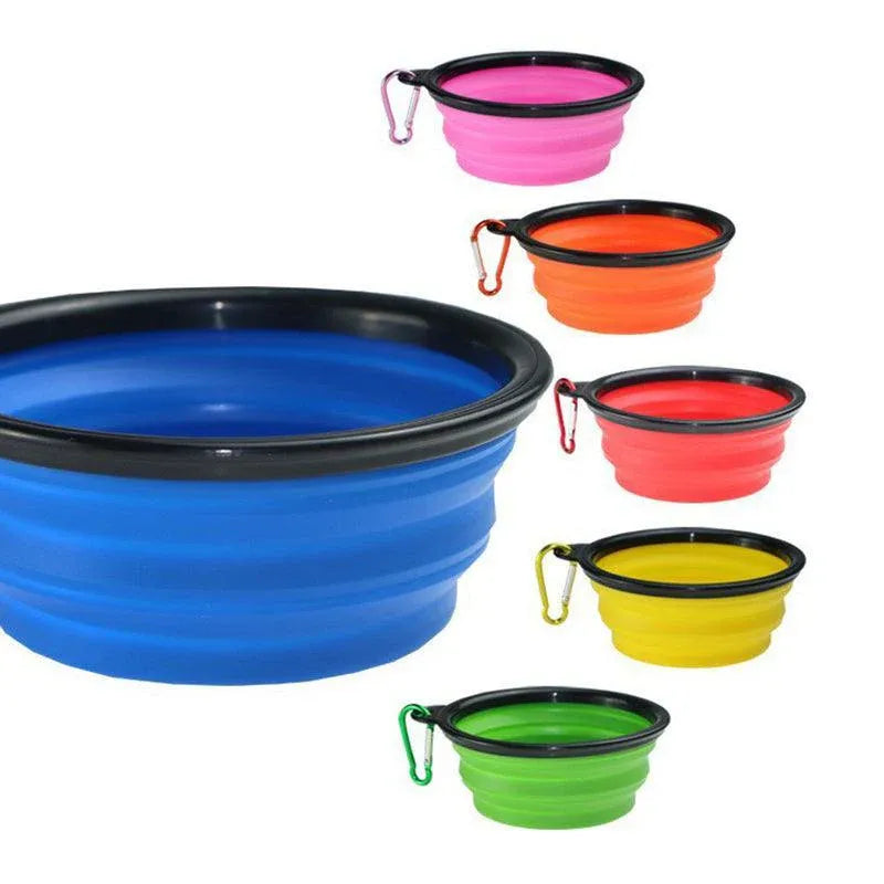 Collapsible Silicone Pet Bowl for Cat Dog Portable Food and Water Feeder - Orange