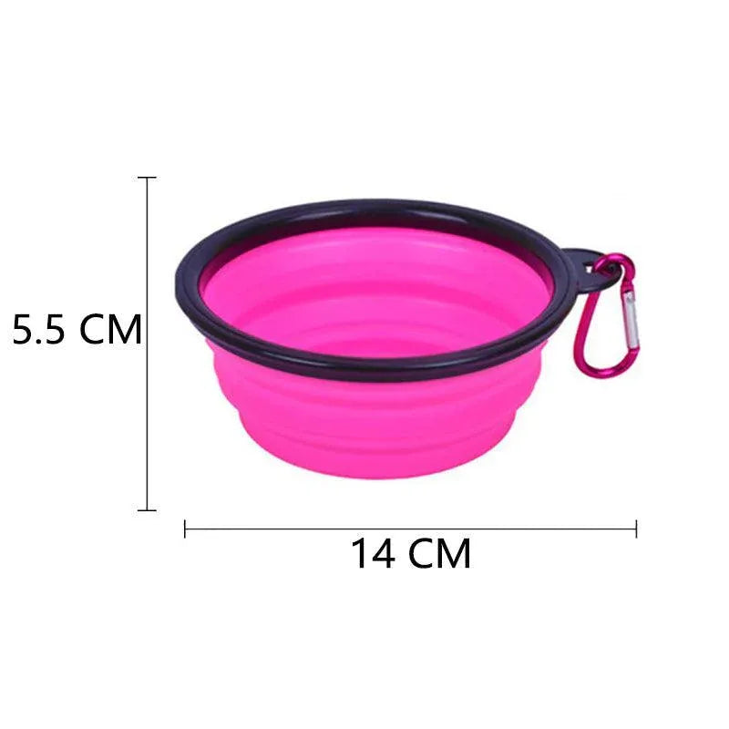 Collapsible Silicone Pet Bowl for Cat Dog Portable Food and Water Feeder - Orange