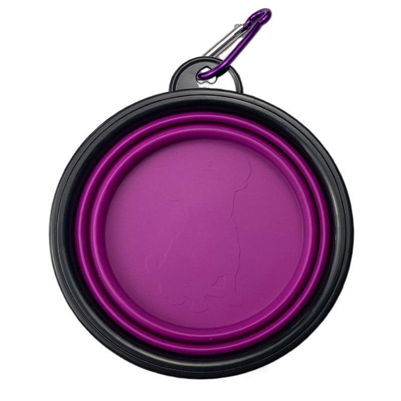 Collapsible Silicone Pet Bowl for Cat Dog Portable Food and Water Feeder - Red