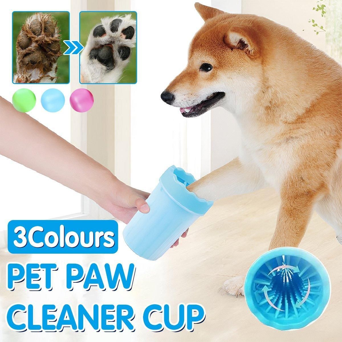 Dog Paw Cleaner Pet cat Foot Washer Cup Feet Clean Brush Cleaning Paws Wash Tool - Green