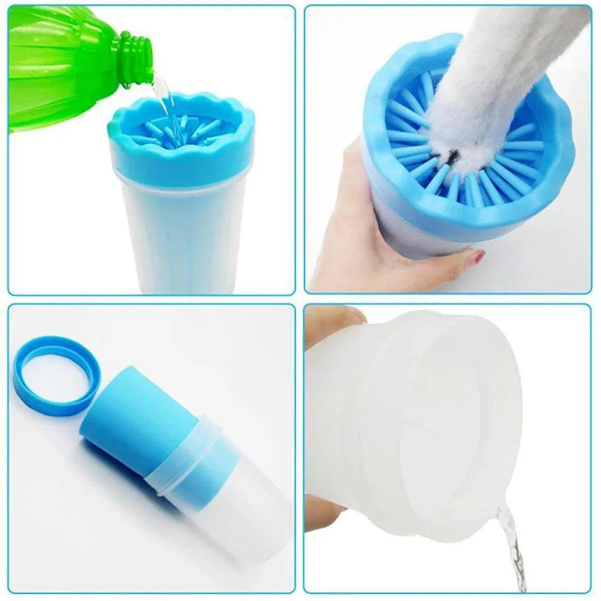 Dog Paw Cleaner Pet cat Foot Washer Cup Feet Clean Brush Cleaning Paws Wash Tool - Green