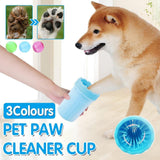 Dog Paw Cleaner Pet cat Foot Washer Cup Feet Clean Brush Cleaning Paws Wash Tool - Red