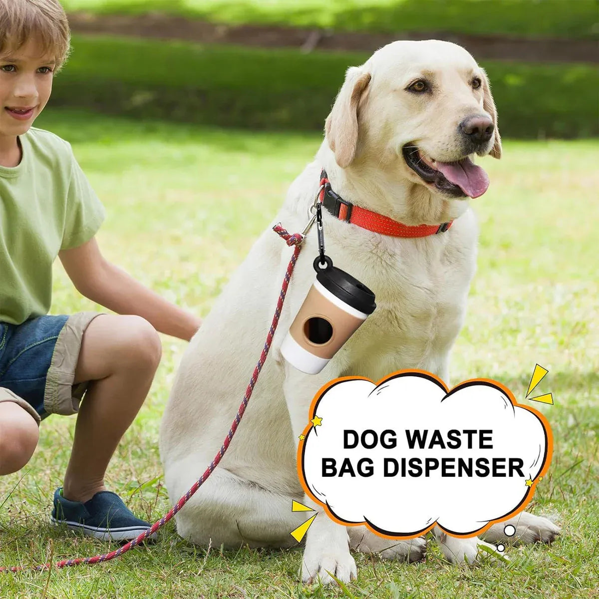 Black Dog Poop Bag Dispenser – Coffee Cup Design