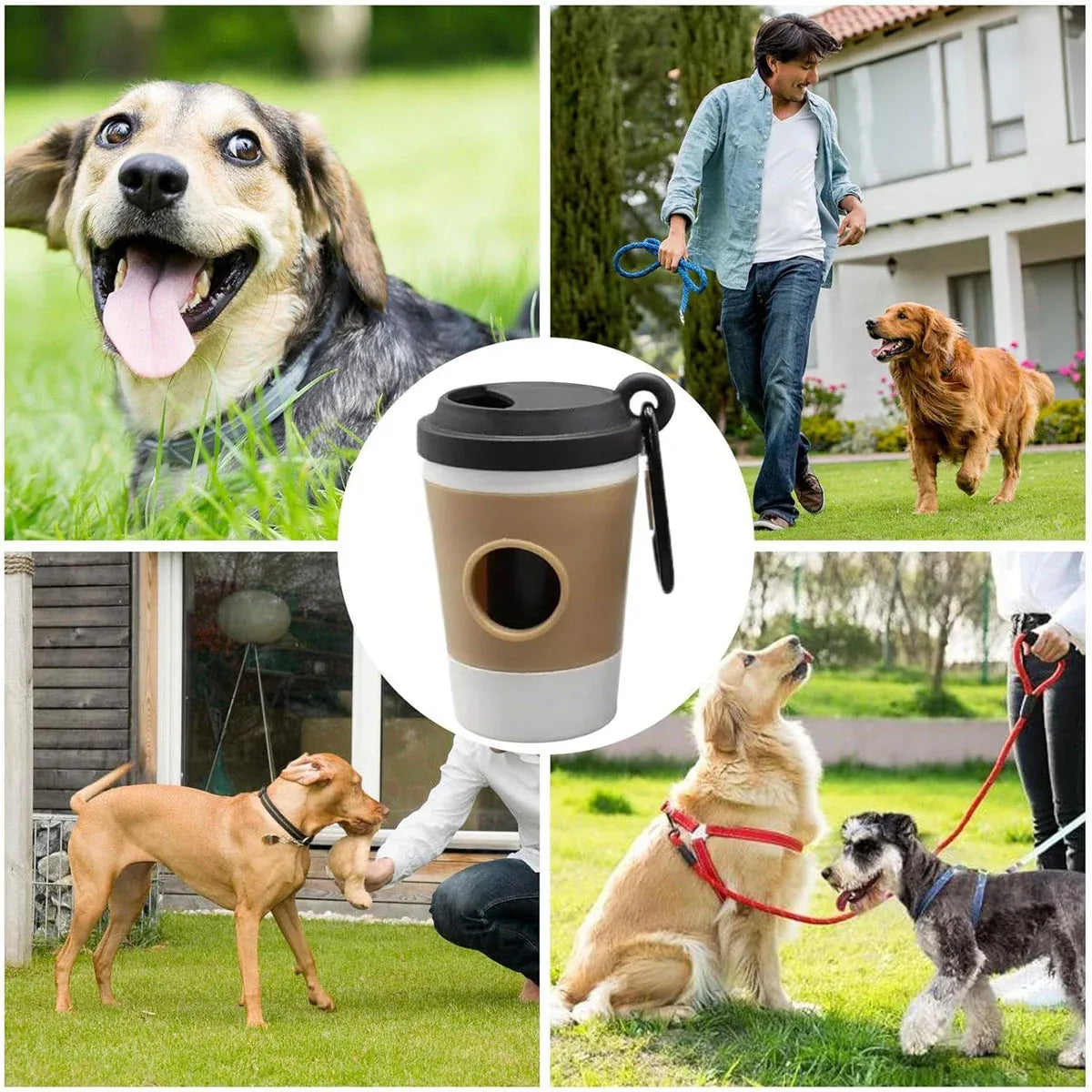 Black Dog Poop Bag Dispenser – Coffee Cup Design
