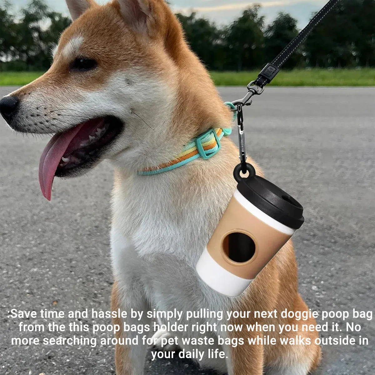 Black Dog Poop Bag Dispenser – Coffee Cup Design