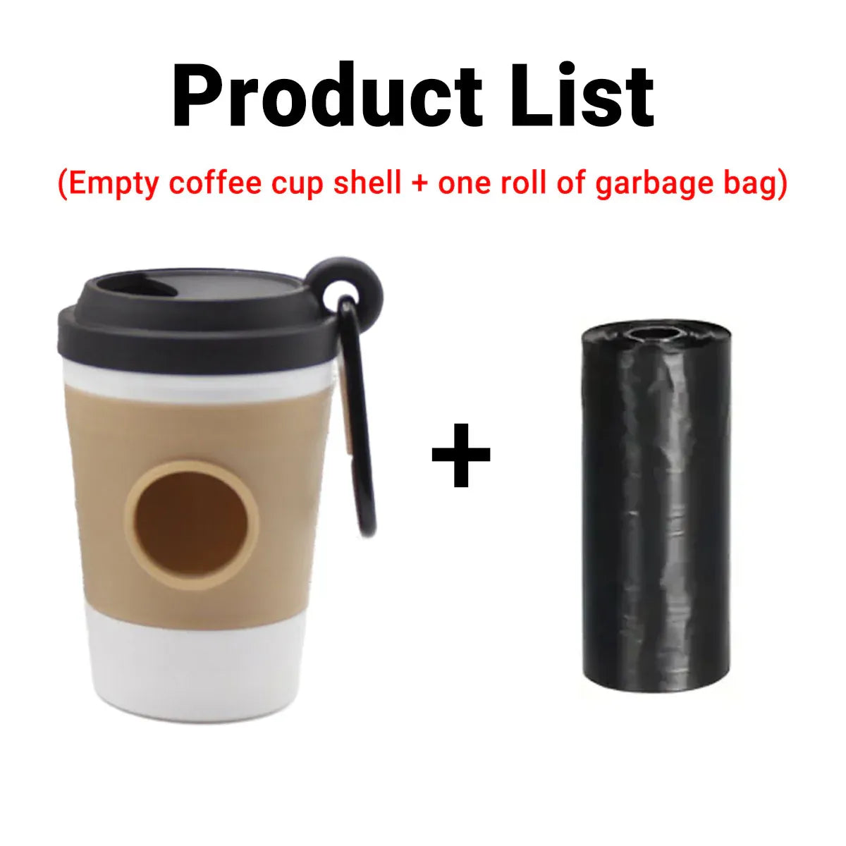 Black Dog Poop Bag Dispenser – Coffee Cup Design