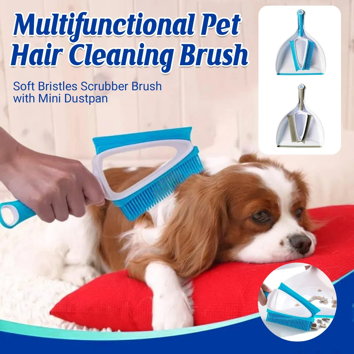 Multifunctional Pet Cleaning Hair Brush for Dogs Cats Removes Shedding Grooming - Coffee