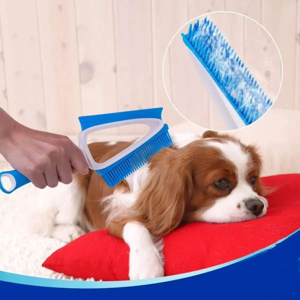Multifunctional Pet Cleaning Hair Brush for Dogs Cats Removes Shedding Grooming - Coffee