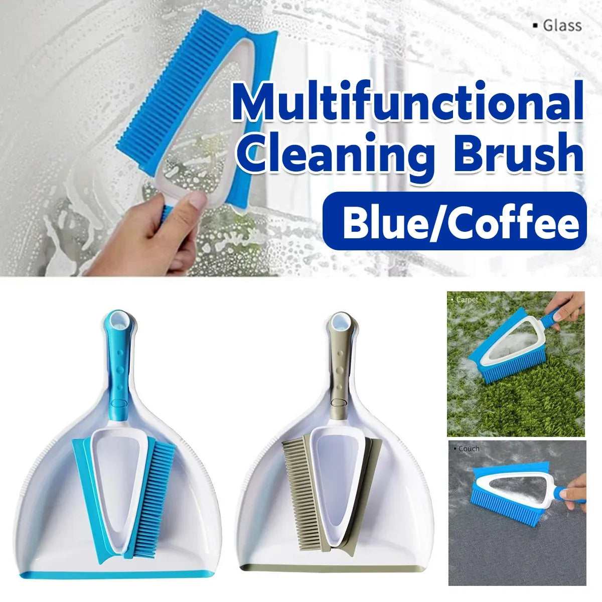 Multifunctional Pet Cleaning Hair Brush for Dogs Cats Removes Shedding Grooming - Coffee