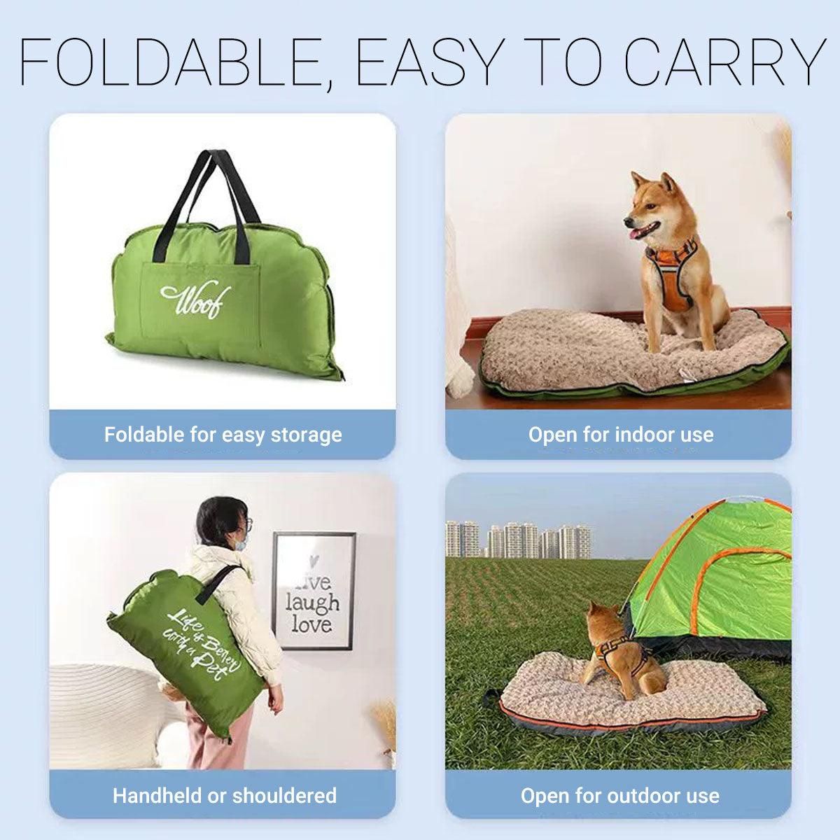 Blue Portable Dog Travel Mat – Foldable Design