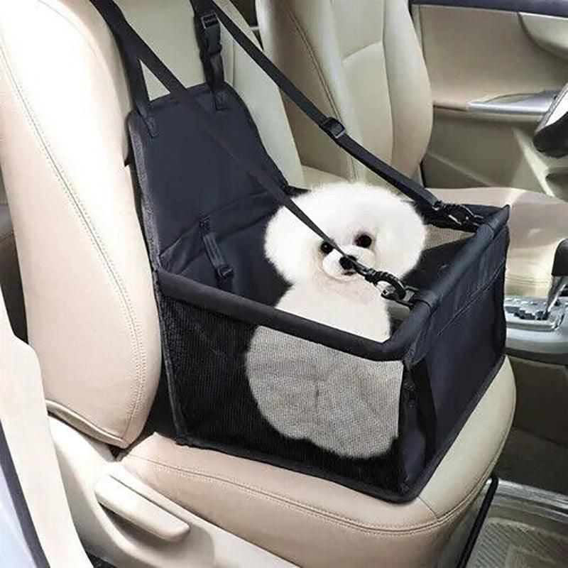 Pet Car Booster Seat Travel Carrier Basket for Cats Dogs with Secure Design - Black