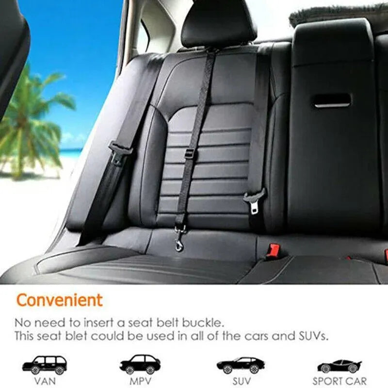 Dog Pet Safety Seat Belt Clip For Car Vehicle Seatbelt Adjustable Harness Lead - Orange