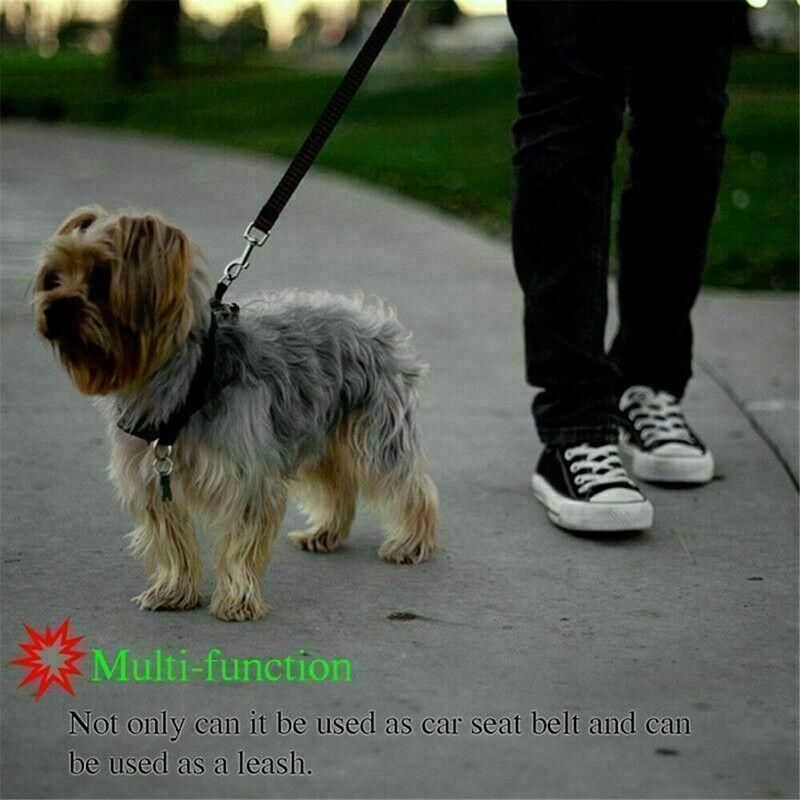 Dog Pet Safety Seat Belt Clip For Car Vehicle Seatbelt Adjustable Harness Lead - Orange
