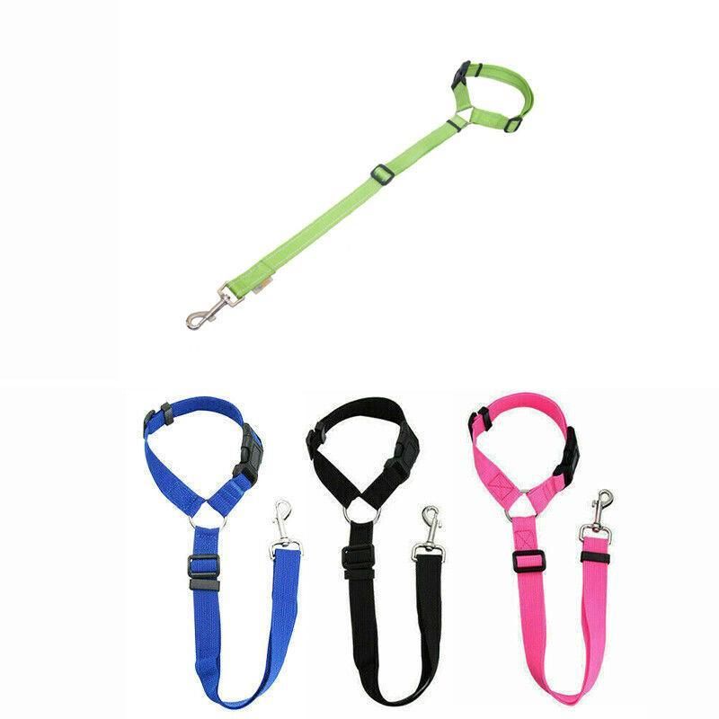Dog Pet Safety Seat Belt Clip For Car Vehicle Seatbelt Adjustable Harness Lead - Red