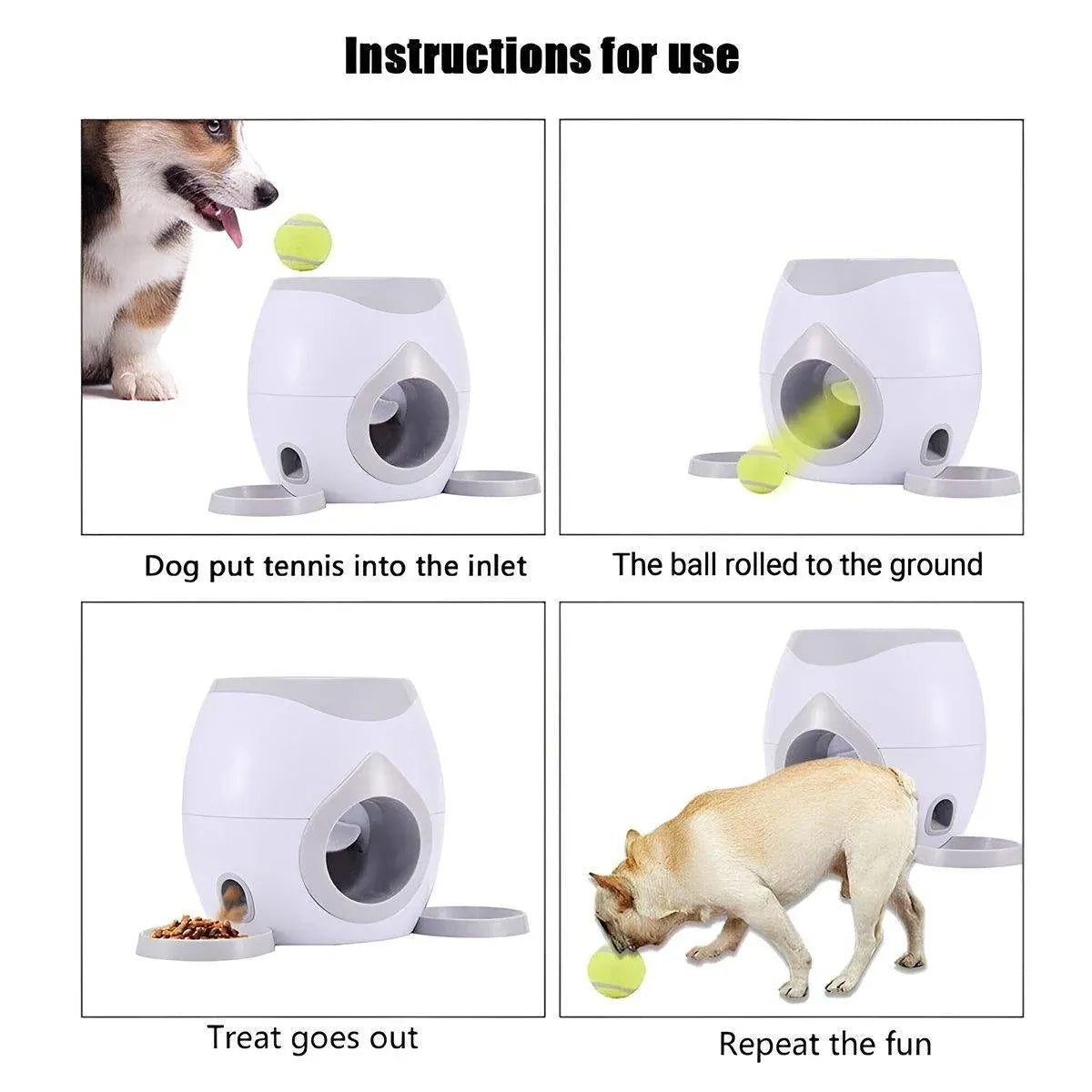 Interactive Dog Tennis Feeder & Treat Reward Toy – Green