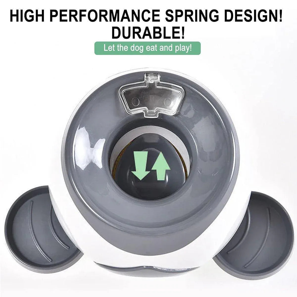 Grey Interactive Dog Tennis Feeder & Treat Reward Toy