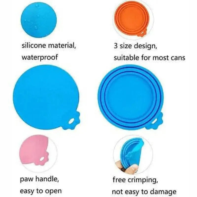 Yellow 1/2/3X Silicone Pet Food Can Cover Reusable Lid for Pet Food Storage - 1 PC