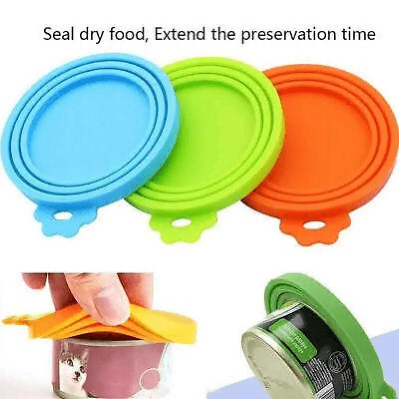 Yellow 1/2/3X Silicone Pet Food Can Cover Reusable Lid for Pet Food Storage - 1 PC