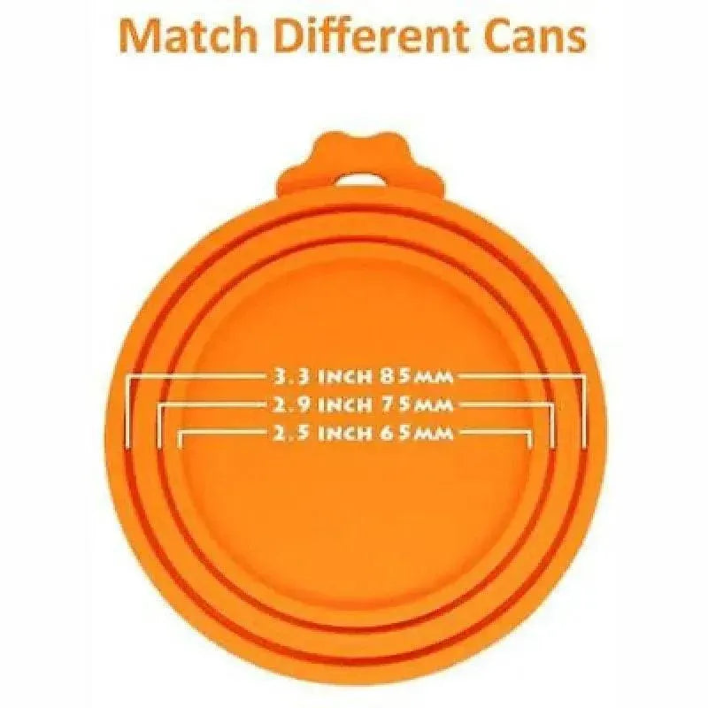 Yellow 1/2/3X Silicone Pet Food Can Cover Reusable Lid for Pet Food Storage - 1 PC